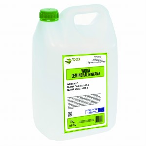 Woda destylowana demineralizowana 5l - CAS: 7732-18-5